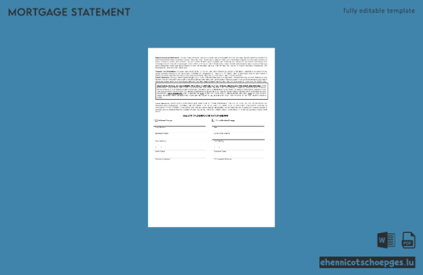 USA Bank of New York Mellon Bank Hypothekenabrechnung in Word- und PDF-Formaten 3 Beispielvorschau